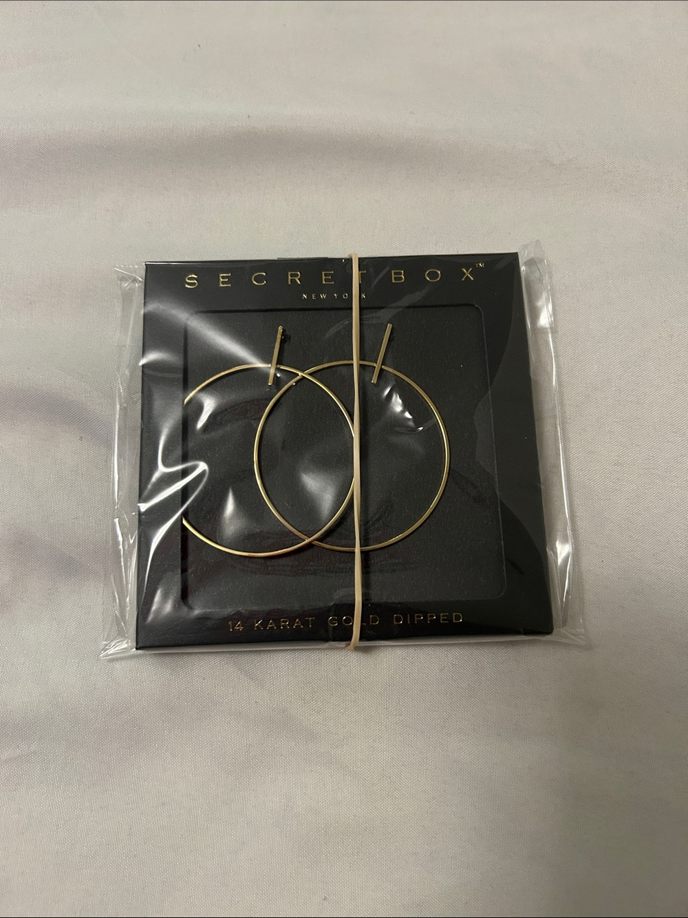 SECRET BOX 14K Gold-Dipped Hoop Earrings - Gold